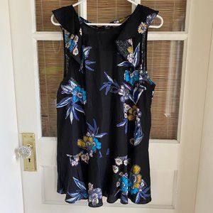 Free People Black Floral Tunic